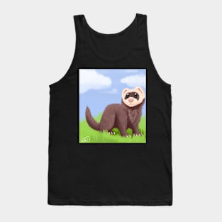 Ferret in the grass Tank Top